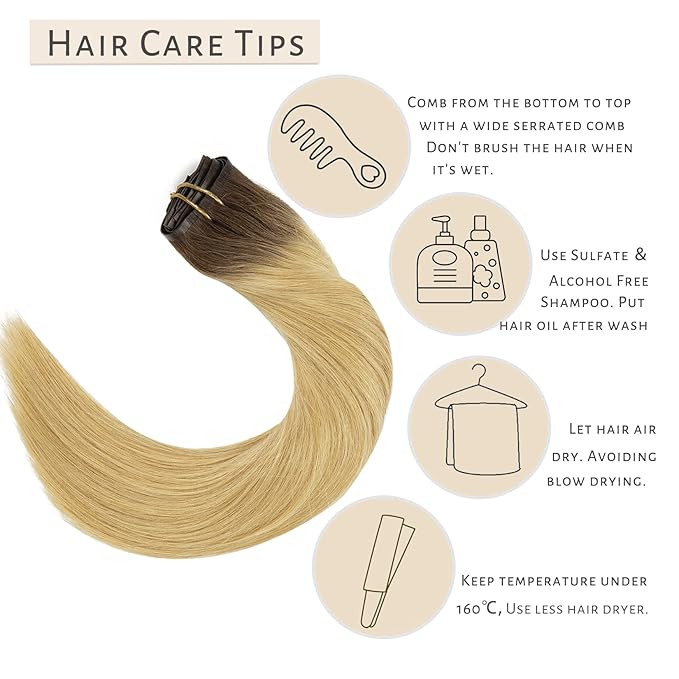 Caliee 16 Inch Balayage Clip in Hair Extensions Real Human Hair R4/18 Ash Blonde With Medium Brown Roots 7Pcs PU Clip in Human Hair Extensions 110G Silky Soft Natural Remy Hair for Women
