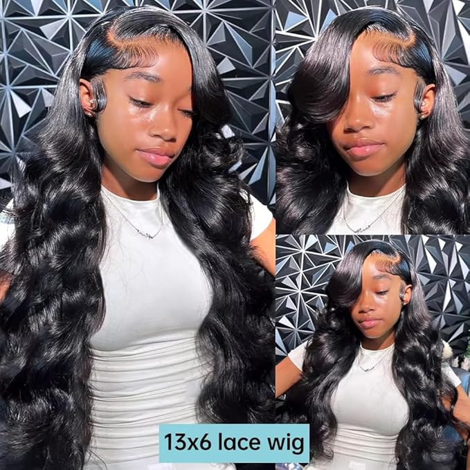 26Inch 13X6 Body Wave Lace Front Wigs Human Hair Pre Plucked 220% Density HD Lace Frontal Wigs Human Hair Wigs for Women