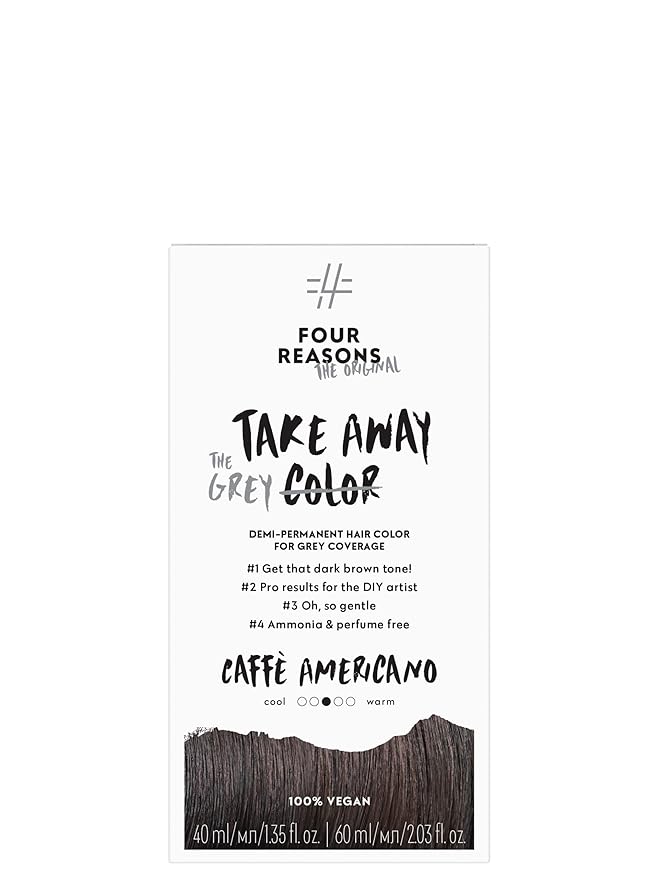 Four Reasons Takeaway Root Touch Up Hair Dye – Caffe Americano 4.0 – Demi-Permanent Color - Gray Coverage Root Hair Dye for Women –Vegan & Fragrance Free
