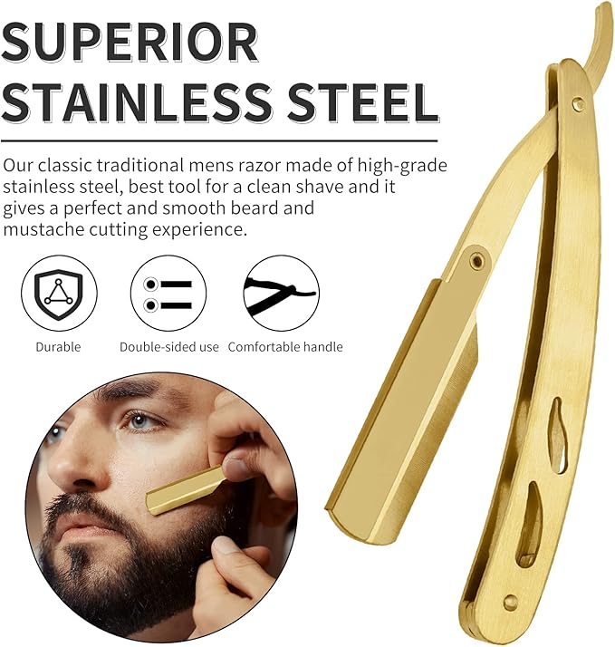 Professional Hair Cutting Scissors Set, 6 Inch, Stainless Steel, Includes Scissors, Razor, Hair Combs, Case, Cleaning Cloth, 1 Count