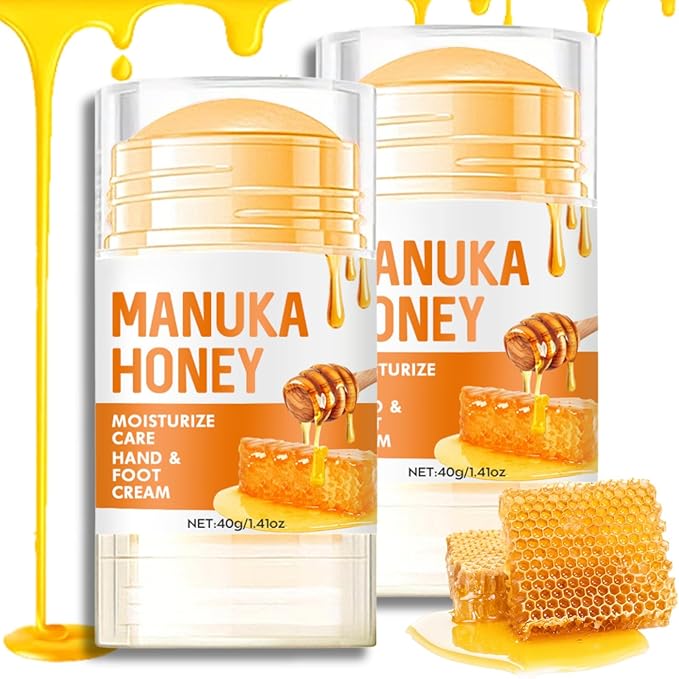 2pcs Cracked Heel Stick Balm, Manuka Honey Heel Stick For Cracked Feet, Foot Cream For Calluses and Dry Feet, Cracked Foot, Manuka Honey Hand Cream