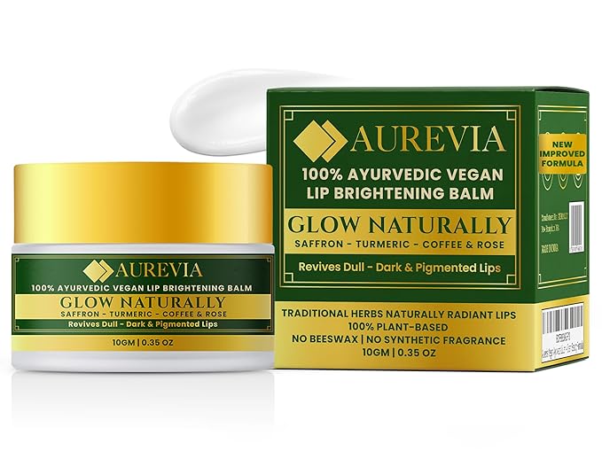 Ayurvedic Vegan Lip Brightening Balm for Dark & Smokers' Lips | Deeply Hydrating, Moisturizing & Rich- Antioxidants Botanical Lip Care