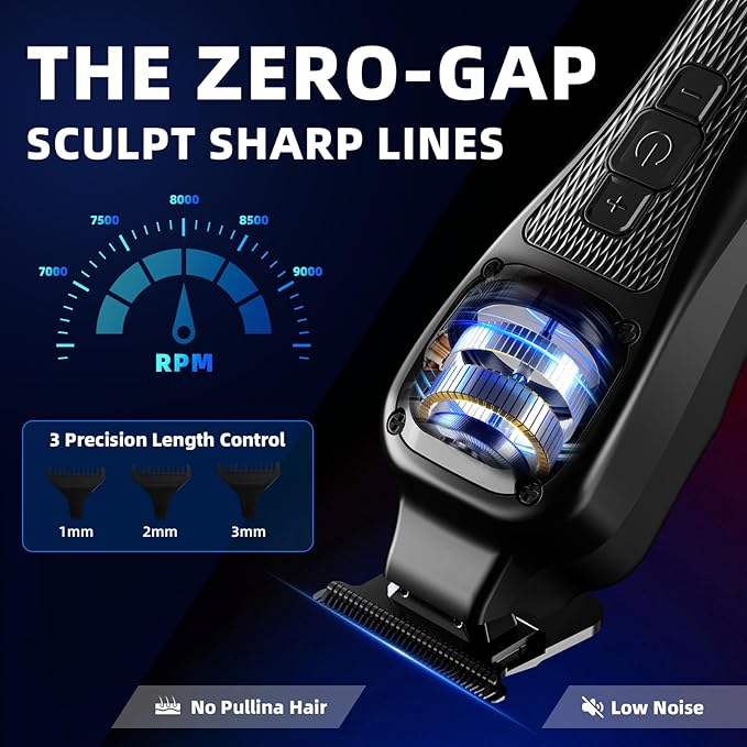 Ufree Professional Hair Clippers for Men, Barber-Grade Cordless Clipper & Split Trimmer Set with LCD Display & Long Lasting Power, Hair Cutting Tools for Home Haircuts, Fading, Beard Trimming