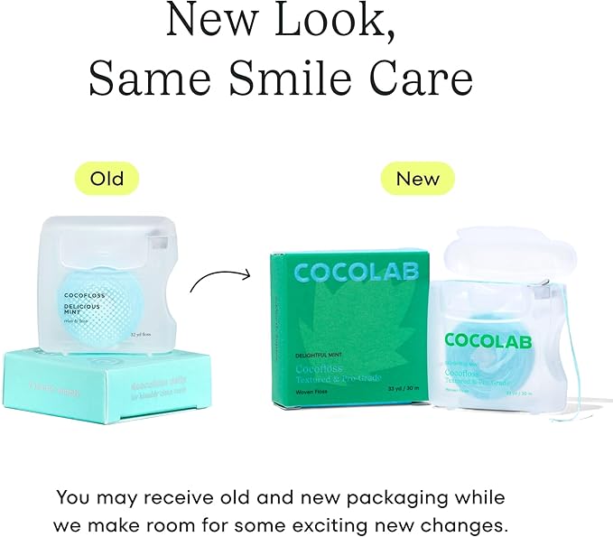 Cocofloss Woven Dental Floss, Dentist-Designed Oral Care, Mint, Waxed, Expanding, Vegan, Kid-Friendly String Floss with Coconut Oil, 3 Spools (33 yd Each)