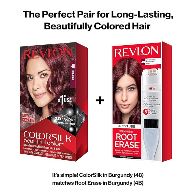 Revlon ColorSilk Beautiful Color, 48 Burgundy 1 ea (Pack of 6)