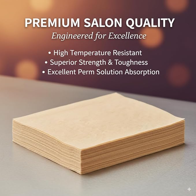 400 Sheets Disposable Perm Paper - Ultra Thin & Breathable Salon Hair Perming End Wraps for Hot/Cold Perms, High Temp Resistant for Salon & Home Use (White)