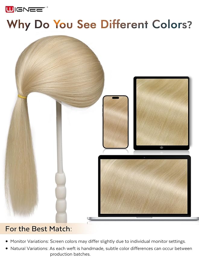 WIGNEE Genius Double Butterfly Human Hair Extensions Invisible 18 Inch Blonde Hair Extensions Real Human Hair 5 PCS 100g Seamless Micro Beads Human Hair Extensions Glueless for white women(60A)