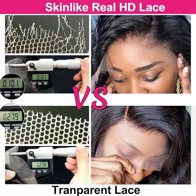 14 Inch 13x4 HD Lace Frontal Body Wave 0.1mm SKINLIKE Ultra Thin Invisible HD Lace Frontal Closure Melt Into Skin Easily Pre Plucked With Baby Hair 12A Grade Brazilian Human Hair