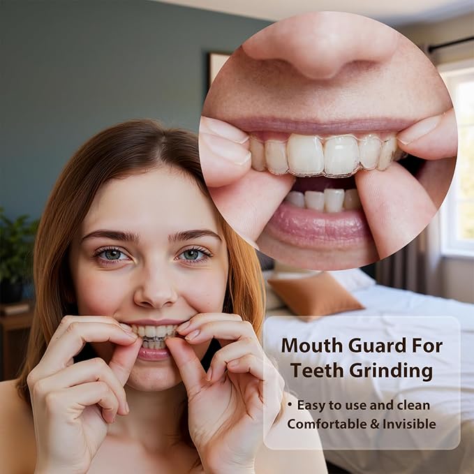 Mouth Guard for Grinding Teeth at Night, Bite Guard for Teeth Clenching Nighttime for TMJ Relief, Nightguard for Adult and Kids (Count, 2)