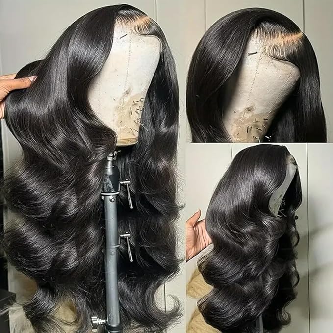 Natural Black Human Hair Wig Body Wave 13x6 Lace Front Wigs Human Hair Wigs For Black Women 20 Inch