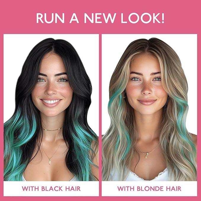 WENNALIFE I Tip Hair Extensions Human Hair, 50g 50s 18 Inch Teal Green Remy Itip Human Hair Extensions Invisible Itips Straight I Tips Fusion Extensions Real Human Hair