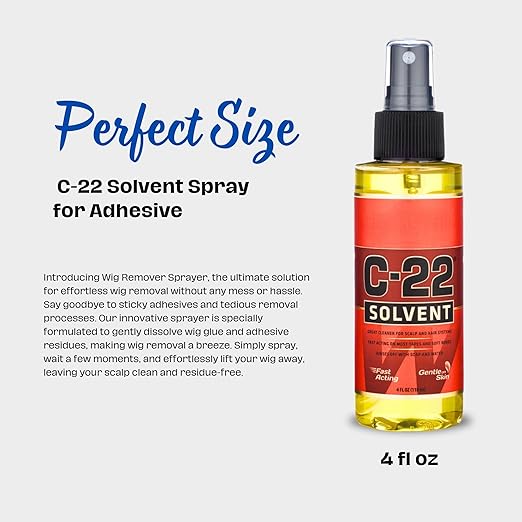 Walker Tape C22 Solvent Spray - Gentle Tape in Hair Extension Remover Solution for Womens Wigs - Tape In Hair Extensions, Wigs & Accessories - Fast Acting & Gentle on Skin Lace Glue Remover Spray 4 oz