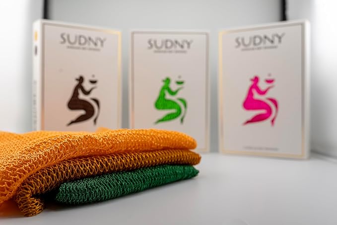 Authentic African Net Sponge - 2 Pieces African Exfoliating Body Scrubber Bath Sponge - Daily Use & Quick-Dry Mesh for Smooth Skin - Real African Body Care Bathing Accessories for Women