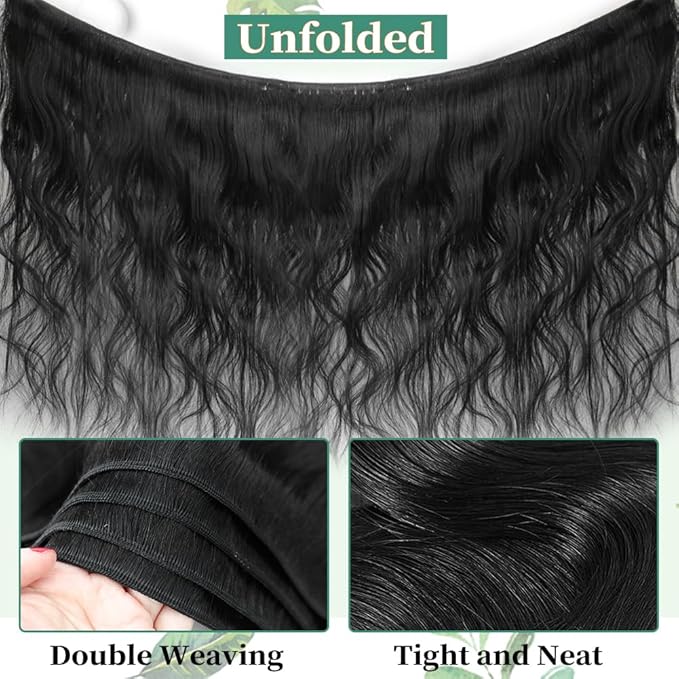 22 24 26 Inch Bundles Human Hair 14A Raw Human Hair Bundles 100% Unprocessed 3 Bundles Human Hair Body Wave Natural Black Hair Bundle Deals Bodywave Bundle
