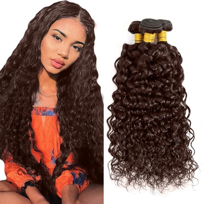 26 28 30 inch Brown Bundle Dark Brown Water Wave Bundles #4 Human Hair Bundles #4 Water Wave Bundle 300g