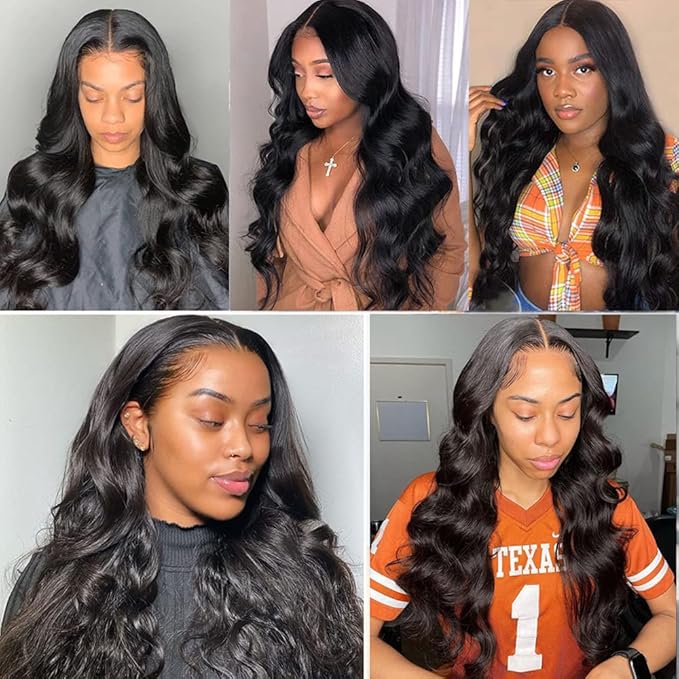 #1B Human Hair Bundles Body Wave Bundles Natural Black 16 inch Body Wave Human Hair Weave Bundle Double Weft 300g