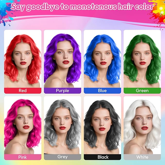 Purple Temporary Hair Color Spray for Kids & Women- Washable Root Touch Up Hair Dye, Non-Sticky Hair Wax for Christmas,Cosplay,Parties (120ML, Purple)