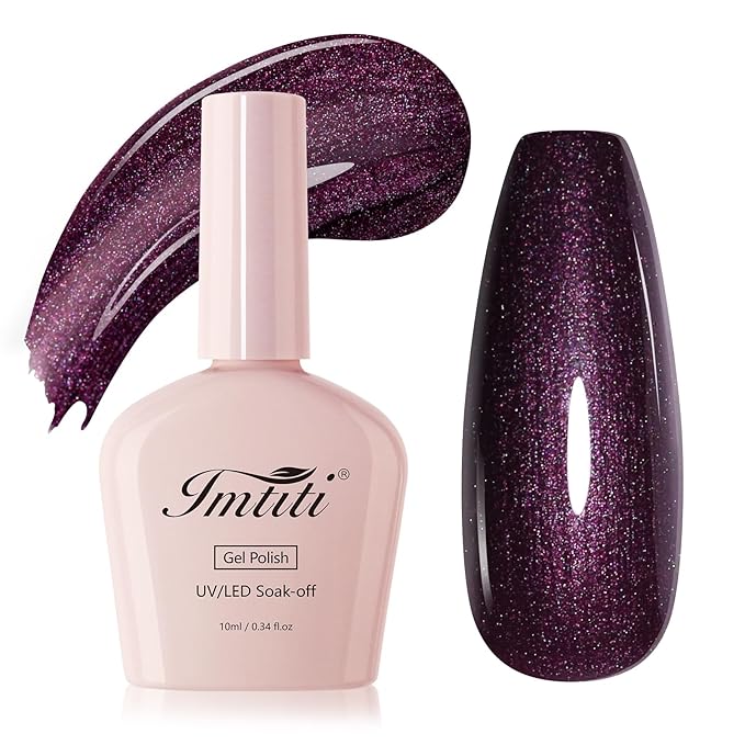 Imtiti Glitter Gel Nail Polish, 1Pcs Pearl Light Brown Gel Polish Shimmer Brown Soak Off UV LED Gel Polish, Nail Art Starter Manicure Salon DIY at Home for Women (0.34 Fl Oz-1926)