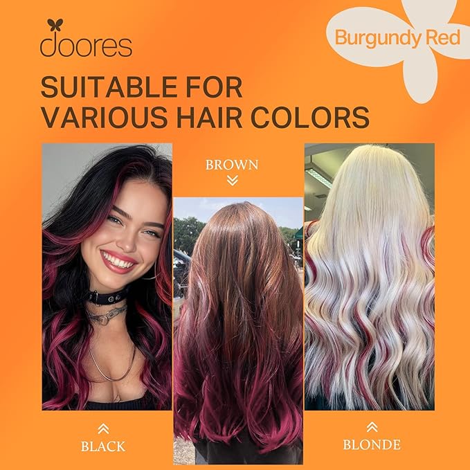Doores I Tip Hair Extensions, Burgundy Red 18 Inch 25g, Natural Straight, Human Hair Extensions