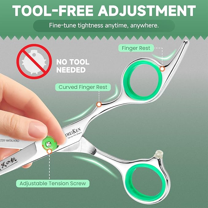 Hair Cutting Scissors – Professional Hair Shears - Premium Japanese 440C Stainless Steel Haircut Scissors Kit with Comb and Case - Barber Shears for Salon & Home Use, 6.0 Inch