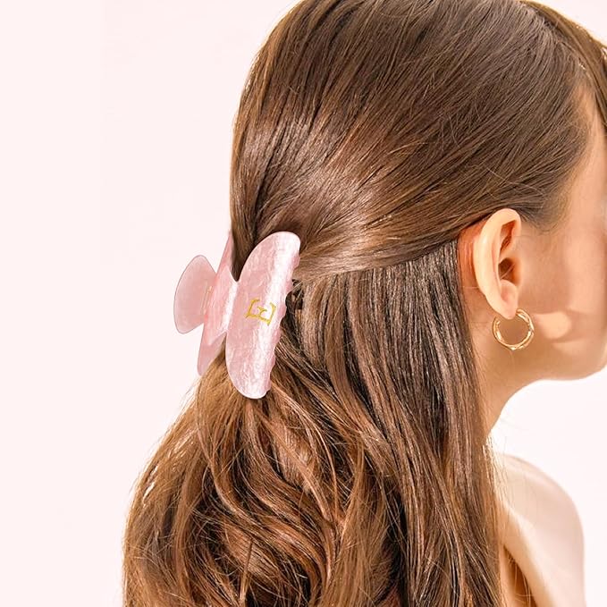 Hair Clips for Women | Monogram Hair Claw Hair Accessory | Personalized Gifts for Women Teen Girl Trendy Stuff | Gifts for Mom Bridesmaid Bride Wife Friend Sister Teacher Her - Pink,B