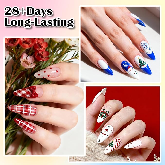 PEACECOLOR 40PCs Gel Nail Polish Set 35 Neon Colors Red Green Pink Yellow Gel Polish with 5Pcs Glossy/Matte/Glitter Top Base Coat Long Lasting Nail Gel Kit Gifts for Women DIY Home Salon