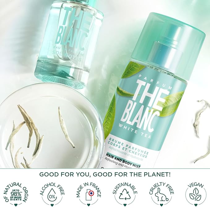 Solinotes White Tea Body Mist – Alcohol-Free, Long-Lasting Fragrance Spray with Bergamot,Cardamom, Sage, Osmanthus, & White Musk – Clean, Cruelty-Free Hair & Body Perfume Spray for Women (8.45 Fl Oz)