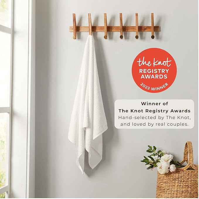 Great Bay Home 100% Cotton 4 Pack 54x27 Bath Towel Set - Absorbent, Quick-Drying, Durable Towels for Bathroom Decor - Low-Twist, Two-Ply Fibers (Ivory)