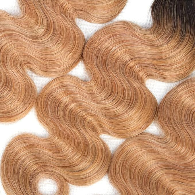 Ombre Bundles Human Hair 1B27 Body Wave Bundle 12 14 16 Inch Honey Blonde Bundle Brazilian Unprocessed Virgin Hair 3 Bundles 150g