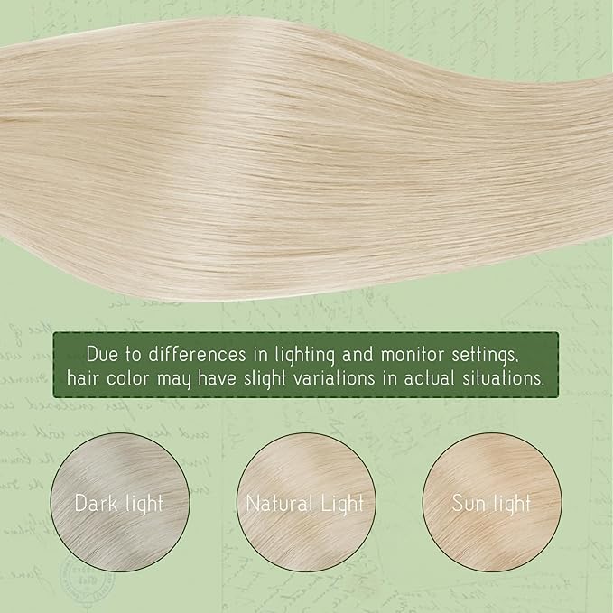 RUNATURE Blonde Clip in Hair Extensions Real Human Hair, Remy Hair Extensions Clip Ins, Double Weft Human Hair Clip in Extensions, Natural Looking For Daily Wearing, 18 Inch 120g #800 Platinum Blonde