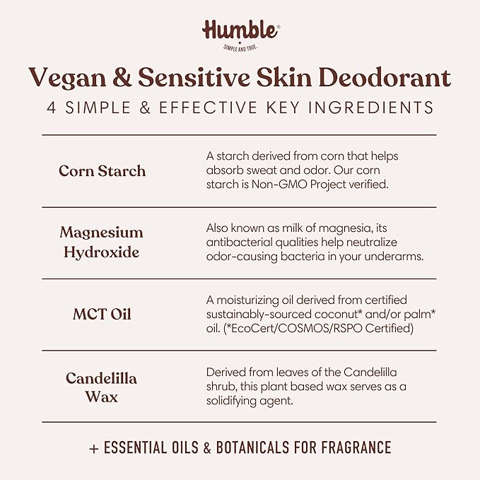 HUMBLE BRANDS Vegan & Sensitive Skin Formula Baking Soda Free, Vanilla & Cardamom