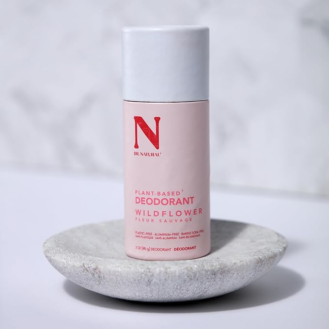 Dr. Natural Deodorant Stick - Baking Soda and Aluminum - Natural for Sensitive Skin - Lasting Freshness - Wildflower - 3 oz
