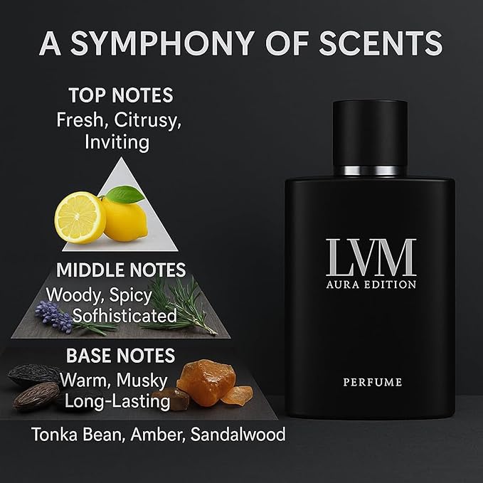 50ML Lvm Aura for Men, Pheromone Cologne for Men, Enhance Social Attraction & Confidence, Fresh, Woody Fragrance and Long-Lasting for All Occasions (1PCS)