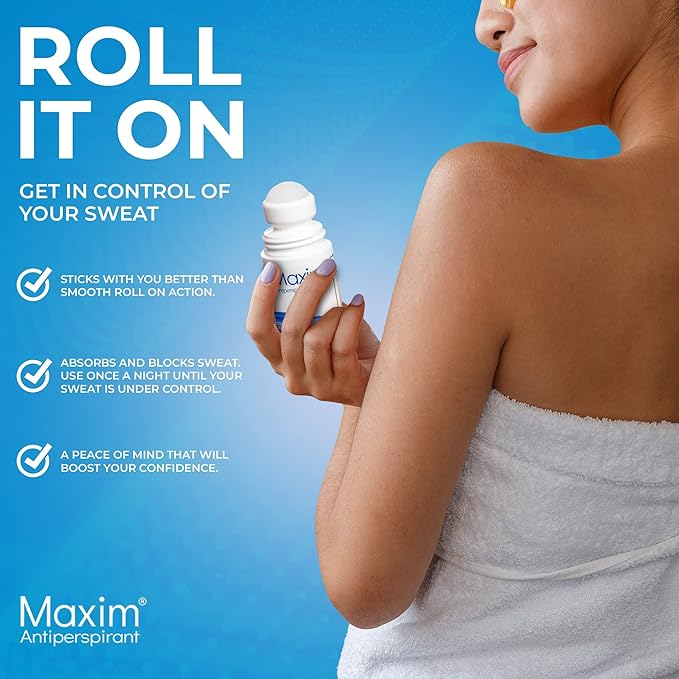 Maxim® Clinical Strength Antiperspirant for Hyperhidrosis Excessive Sweating – Stops Sweat Up to 48 Hours Per Use – Antiperspirant for Men and Women Certain to Keep you Dri