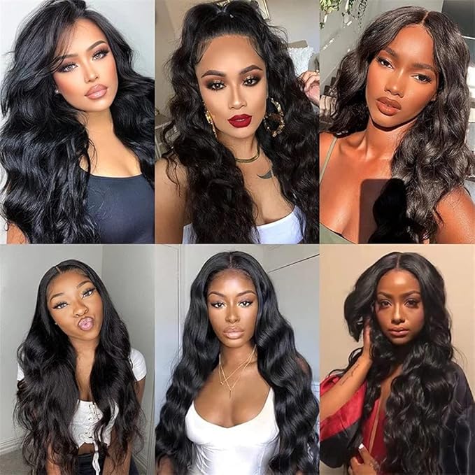 Human Hair Bundles 24 24 24 Inch Body Wave Bundles Human Hair 12A Unprocessed Brazilian Virgin Hair Weave 3 Bundles for Blace Women Natural Black Color 300G