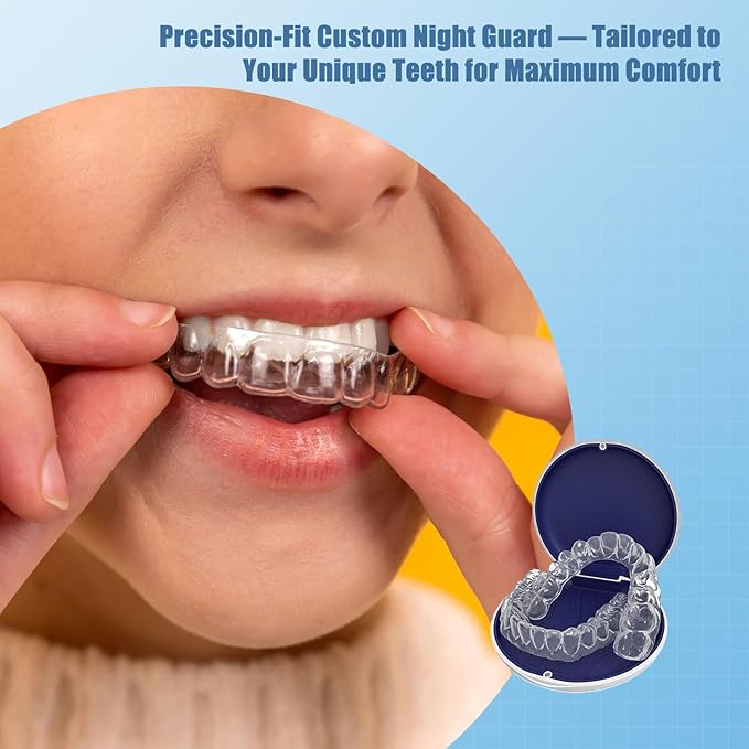 Dental Night Guard 2PCS, Custom Mouth Guard for Bruxism/Grinding/TMJ at Night, Bite Guard for Teeth Clenching Nighttime