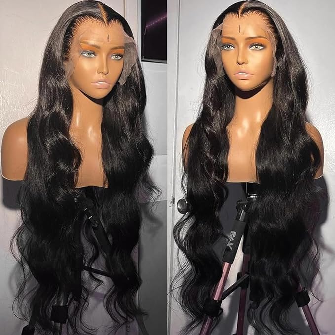 Natural Black Human Hair Wig Body Wave 13x6 Lace Front Wigs Human Hair Wigs For Black Women 30 Inch