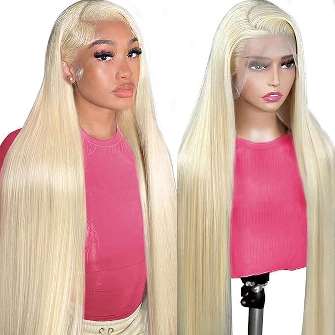 613 Lace Front Wig Human Hair 200 Density 13x6 Blonde Wig Human Hair 613 Straight HD Lace Front Wigs Human Hair Pre Plucked Blonde Wig for Women (24inch)