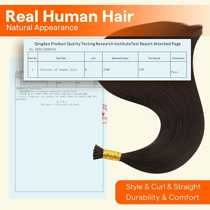 Full Shine Itip Human Hair Extensions Color 2 Darkest Brown 18 Inch 40 Grams I Tip Hair Extensions Human Hair Natural Remy Hair for Women Fusion Extensions add Length