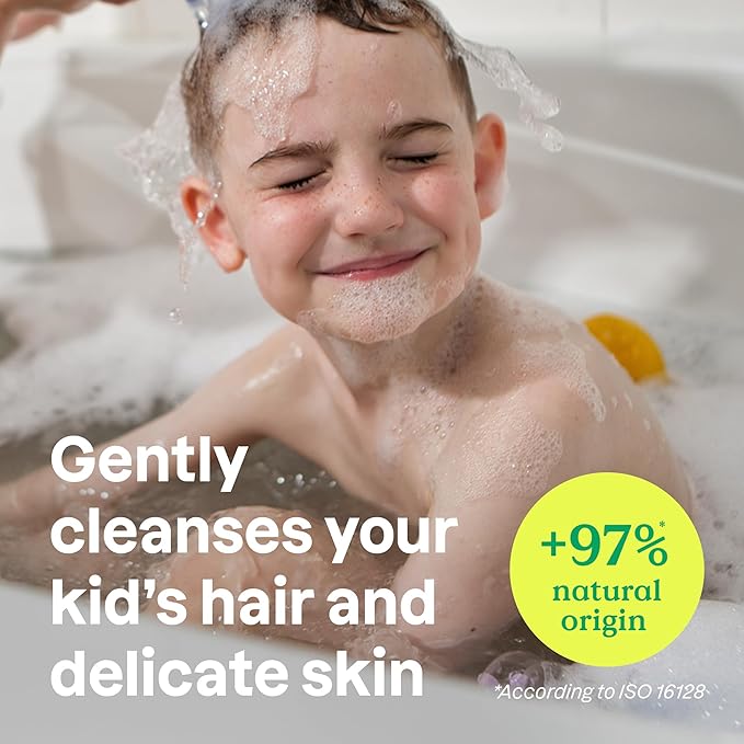 ATTITUDE Shampoo and Body Wash for Kids, EWG Verified Hair and Body Cleanser, Dermatologically Tested Soap, Plant and Mineral Based Bath Products, Vegan, Blueberry, 16 Fl Oz