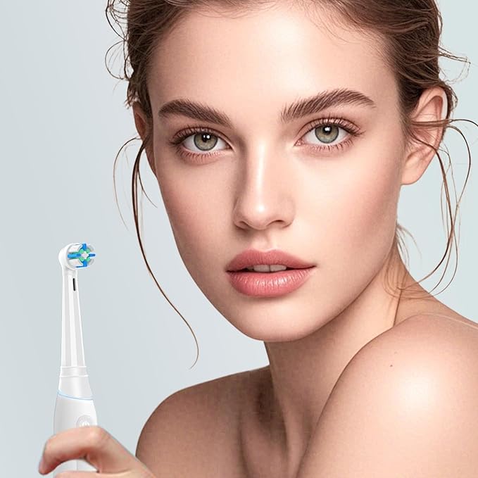 8 Pcs IO Replacement Heads Compatible with Oral B IO 2/3/4/5/6/7/8/9/10/Deep Clean Series Electric Toothbrushes, Medium Softness Brush Heads Compatible with Oral B iO (White)