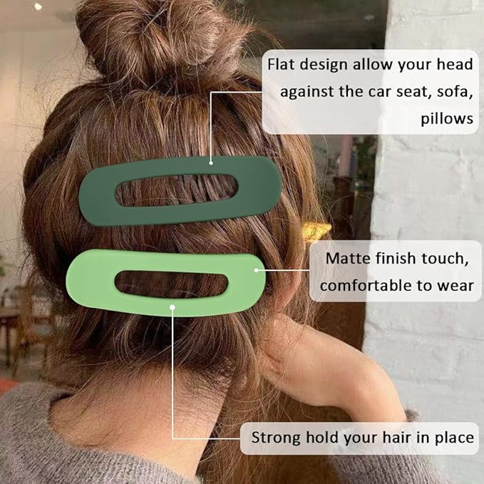 Large Duck Billed Hair Clips, Ahoney 12 Pack Alligator Clips for Thin & Thick Hair - 3 Sizes Lay Down Banana Clips, Hair Styling Accessories for Women Girls (Green)