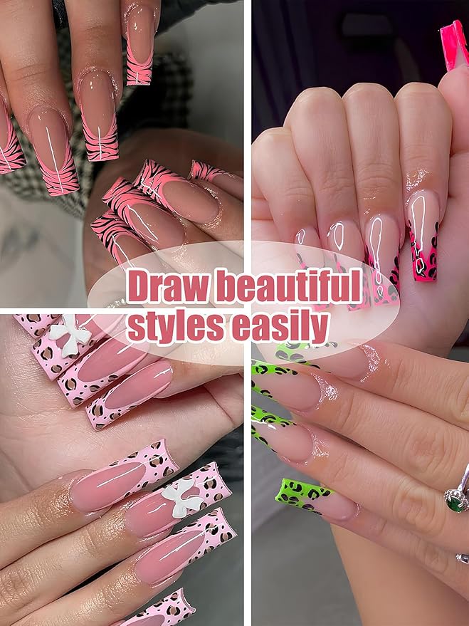 12 Colors Nail Art Pens, 3D Quick Dry Nail Point Graffiti Dotting Liner Pen Sets Nail Art Painted Pen Drawing Nail Design Kit for Nail DIY Decoration Christmas Gift