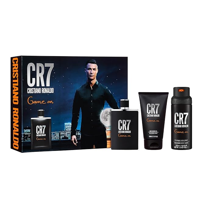Game On by Cristiano Ronaldo for Men - 3 Pc Gift Set 3.4oz EDT Spray, 5.1oz Shower Gel, 4.1oz Body Spray