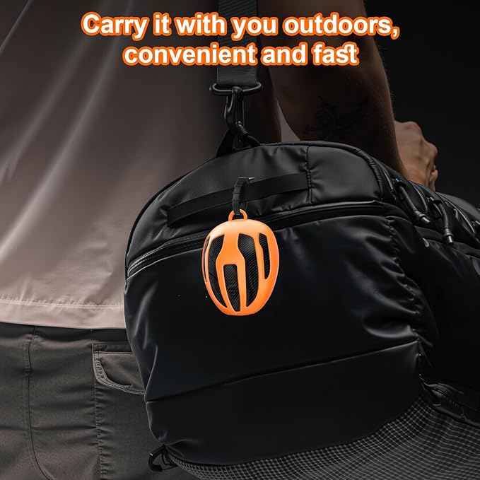 BVN Mouthguard Case Sports, Adult & Youth Sizes Universal Storage for Mouthguard, with Silicone Lanyard, Orange+Carbon Fiber Coating.