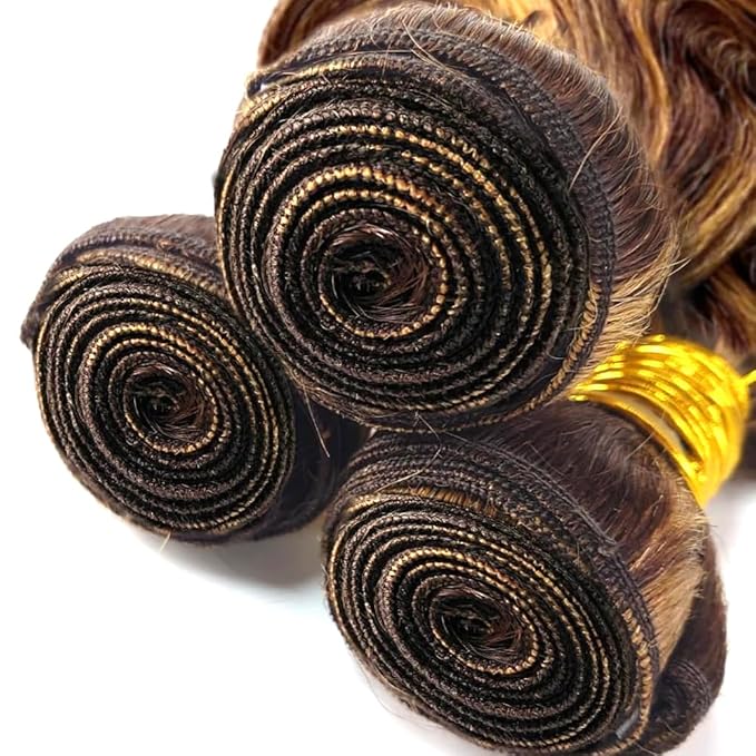 24 26 28 inch WuvuSnm P427 Human Hair Bundles Highlight Body Wave Bundles Dark Brown Human Hair Bundle 150g