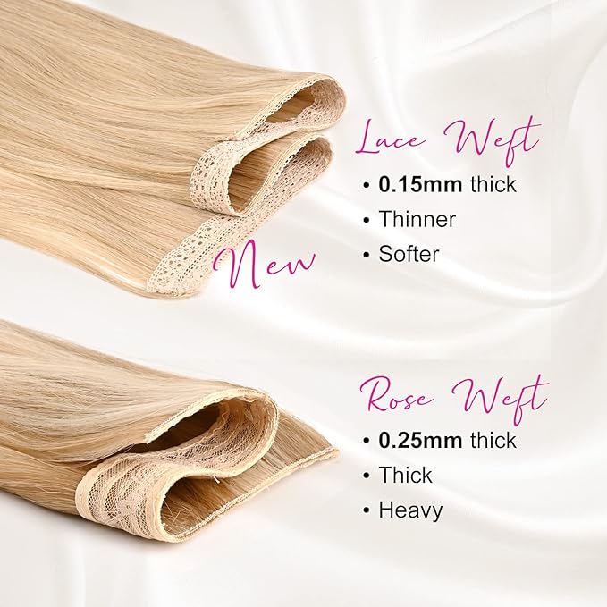 REECHO Clip in Hair Extensions, 5PCS Ash Blonde Hair Extensions 24" Thick Long Loose Waves hair extensions HE002 Invisible Lace Weft – Chocolate Brown with Golden Highlights