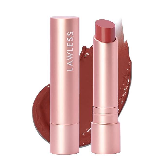 LAWLESS Women's Forget the Filler Lip Plumping Line Smoothing Tinted Balm, Georgie, Pink, 0.09 Ounce