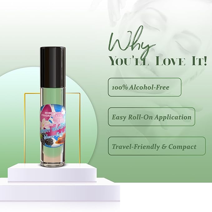 MOBETTER FRAGRANCE OILS Pink Sugar Berry Blaster Women Perfume Body Oil 1/3 oz roll on Glass Bottle