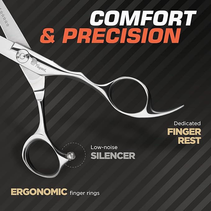 Fagaci Professional Hair Cutting Scissors 6” Japanese Steel for Ultra-Precise Cuts, Razor Sharp Blades Hair Scissors for Women & Men, Extreme Durability Hair Shears, Hair Cutting Barber Scissors